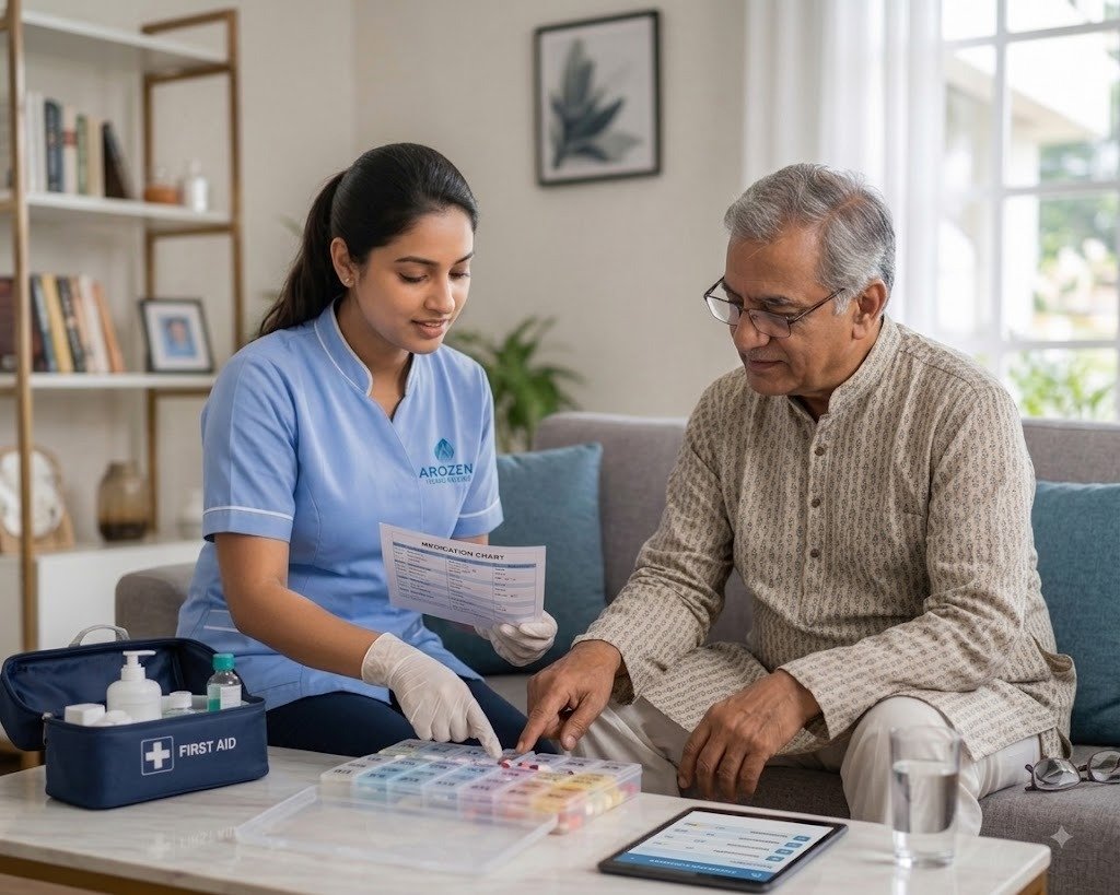 Doctor visiting a patient at home for a consultation